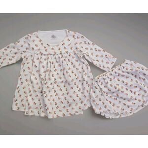 Petit Bateau Baby Bloomers Set Floral Marshmallow Pink Size 6months Girld Infant